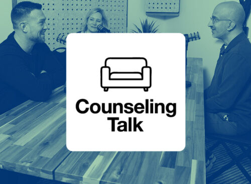 Counseling Talk hosts Garrett Kell, Hayley Satrom, and Deepak Reju, talk together.
